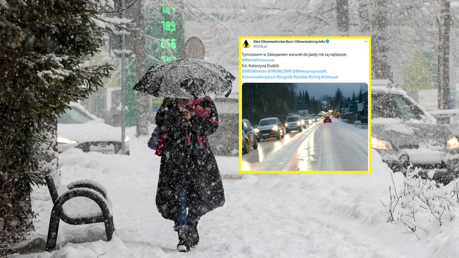 Atak zimy w Zakopanem. Fatalne warunki na drogach