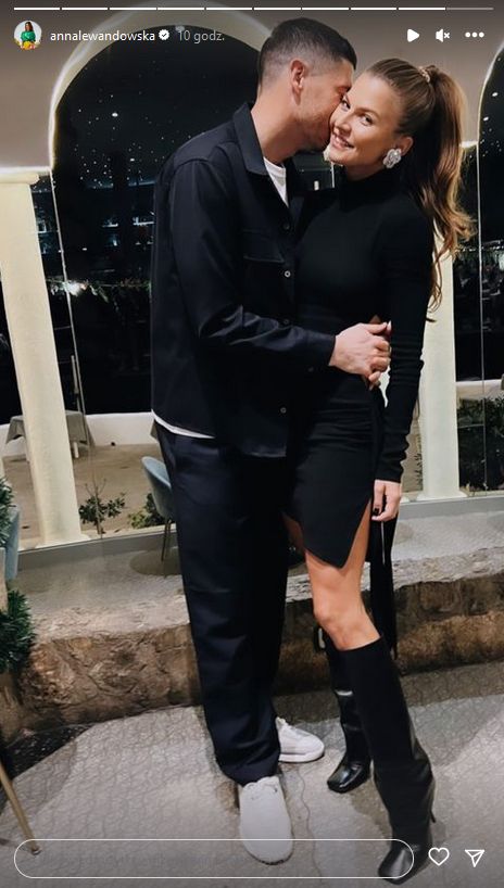 Anna i Robert Lewandowscy na spotkaniu ze znajomymi