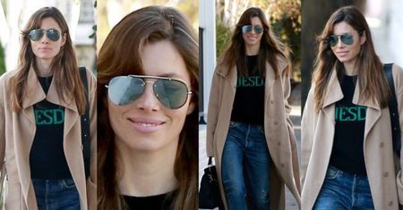 #TRENDY: Jessica Biel w beżowym płaszczu