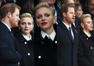 Książę Harry na meczu rugby z księżniczką Charlene. "Miał pojawić się razem z Meghan"