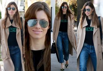 #TRENDY: Jessica Biel w beżowym płaszczu