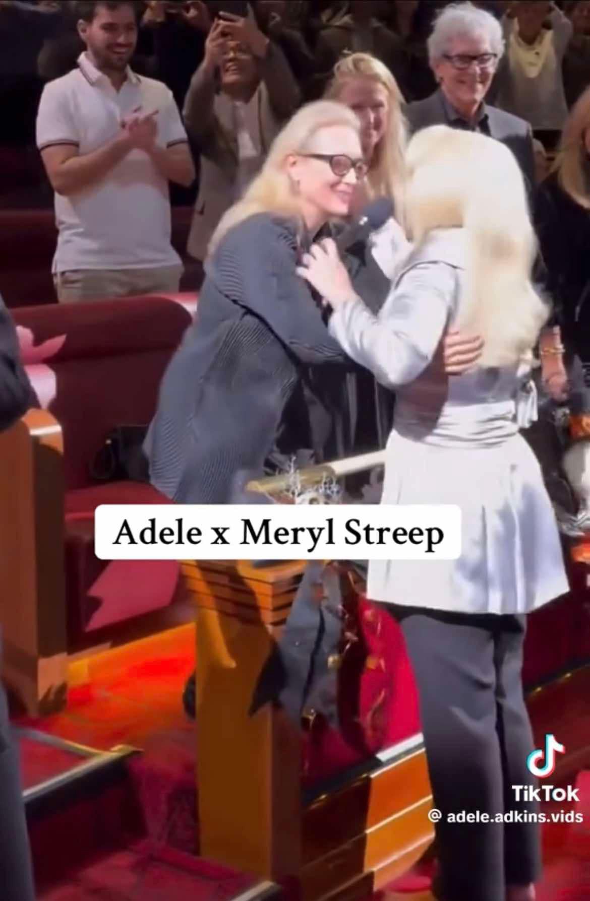 Adele dressed up as Meryl Streep. The actress was in the audience.