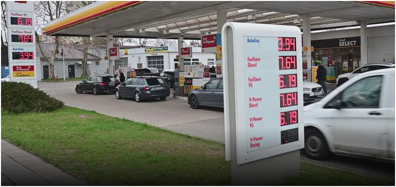 Benzyna po 9,5 zł w Niemczech. Nagranie ze stacji paliw w Świnoujściu