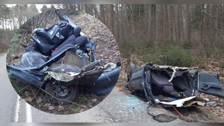 Volkswagen rozpadł się na pół po zderzeniu z fordem