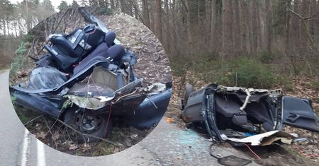 Dramatyczny wypadek. Volkswagen rozpadł się na pół