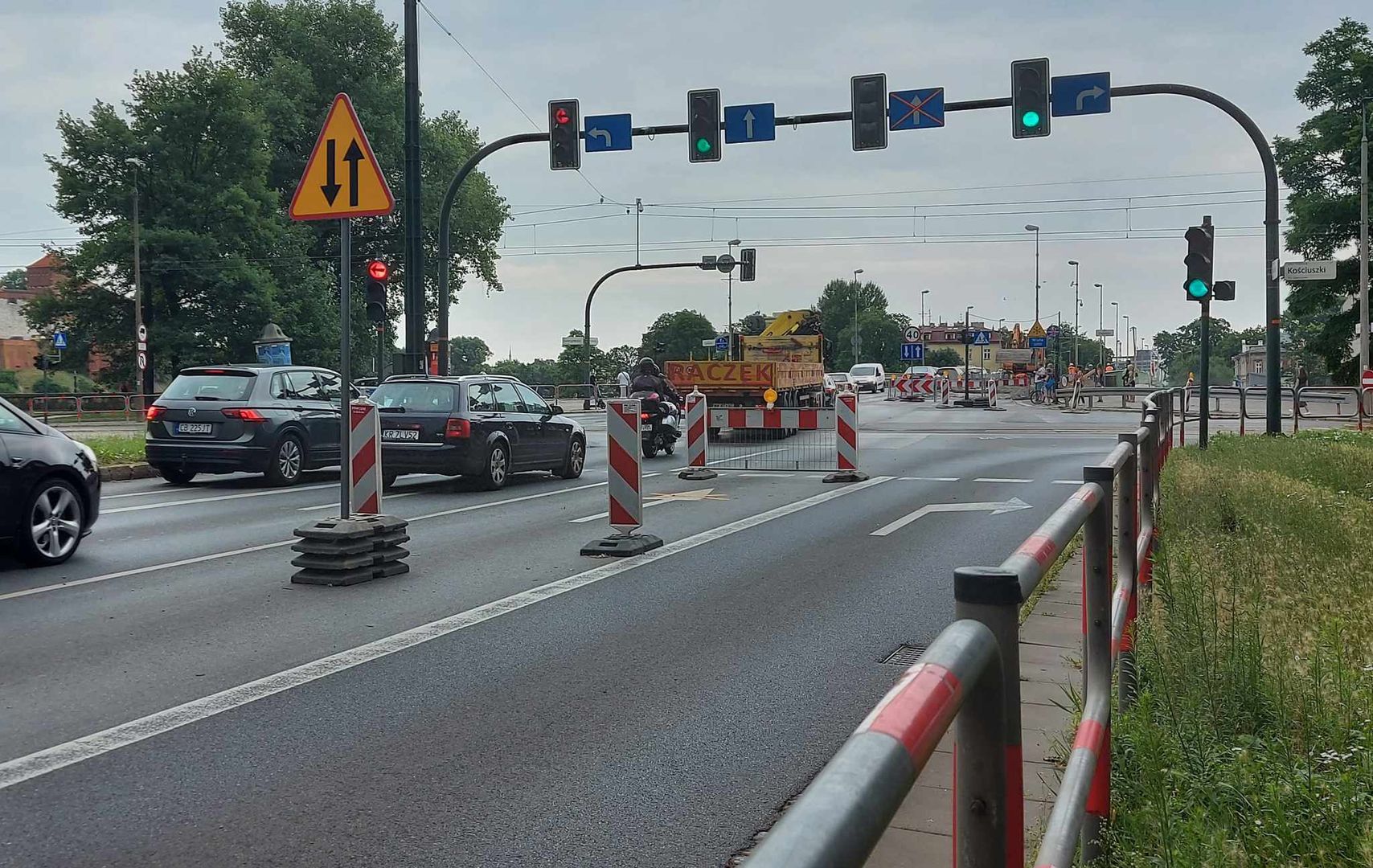 Ostatnie skrzyżowanie przed miejscem dachowania. 