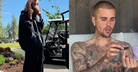 Justin Bieber delektuje się dymkiem na nowych zdjęciach z synem. Fani GRZMIĄ: "NIE PAL przy dziecku"