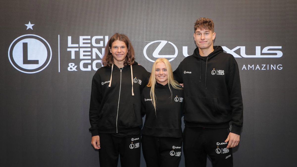 Malwina Rowińska, Tomasz Berkieta i Szymon Kielan - zawodnicy objęci programem Lexus Tennis Talents by Legia