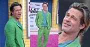 58-letni Brad Pitt emanuje nonszalancją w zielonym "garniaku" na kolejnej premierze "Bullet Train" (ZDJĘCIA)