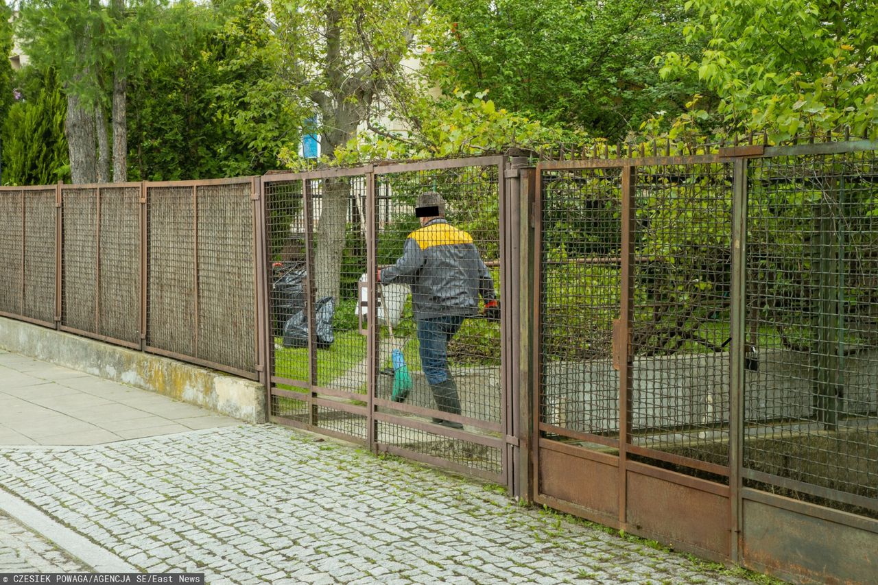 Prace porządkowe przed domem Jarosława Kaczyńskiego 