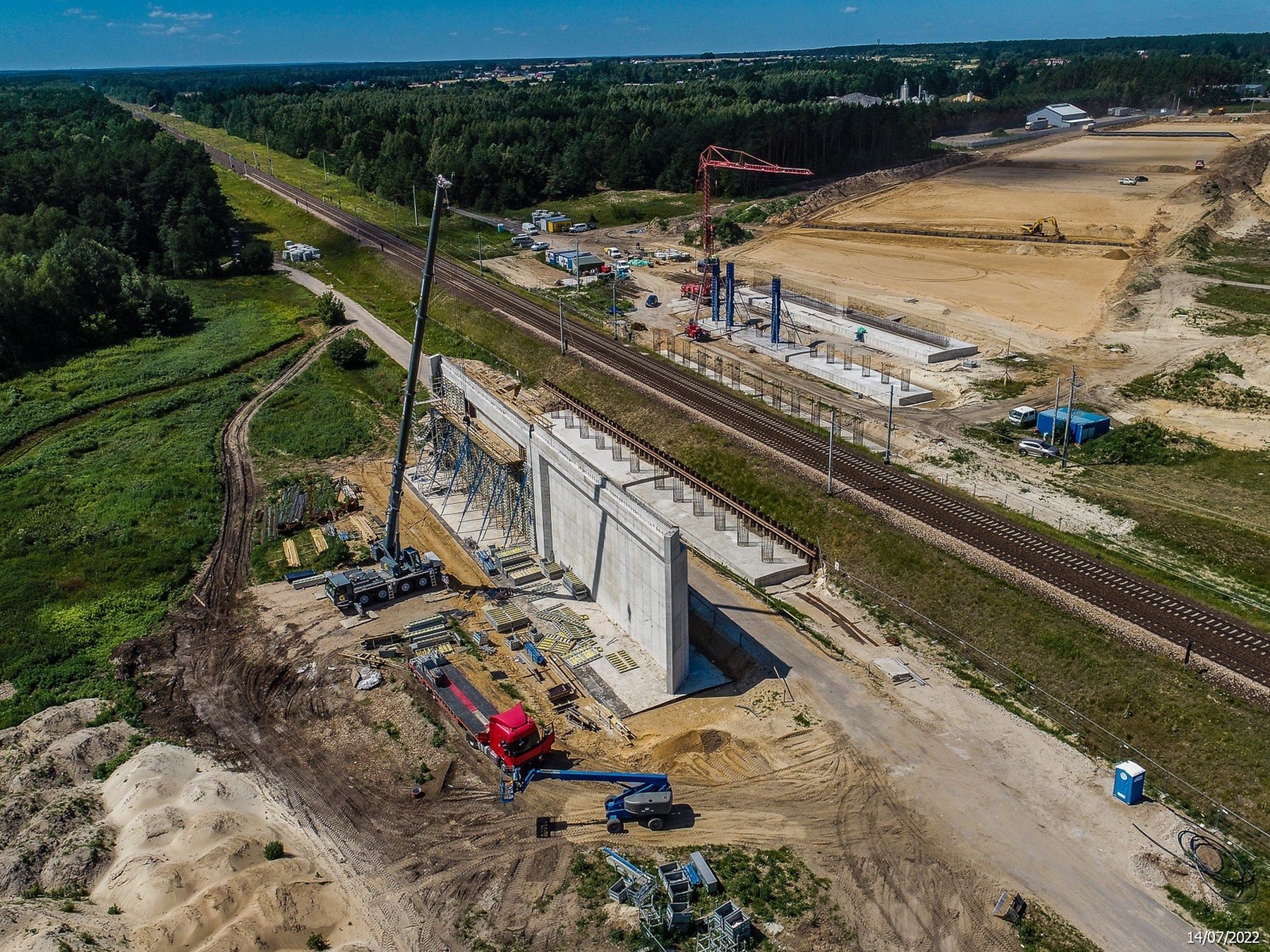 Budowa autostrady A2 na odcinku Gręzów-Siedlce Zachód, stan na lipiec 2022 r.