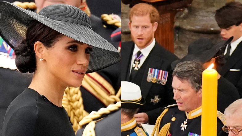 Słabo widoczna na mszy pogrzebowej Meghan Markle 