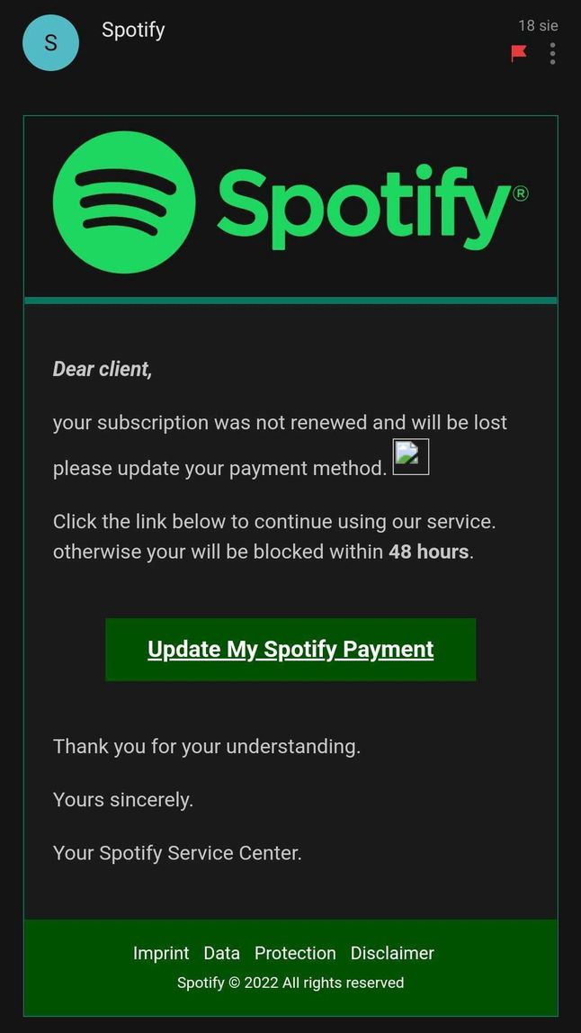 Fraud "on Spotify"