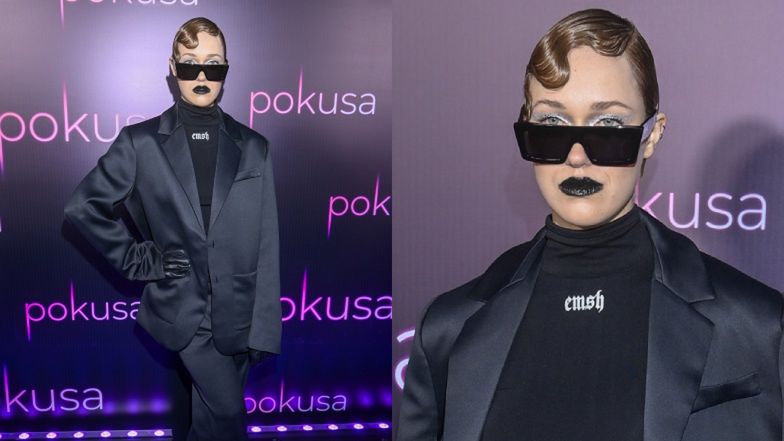 Helena Englert cała na czarno i z błyszczącym lokiem BRYLUJE na premierze filmu "Pokusa" (ZDJĘCIA)