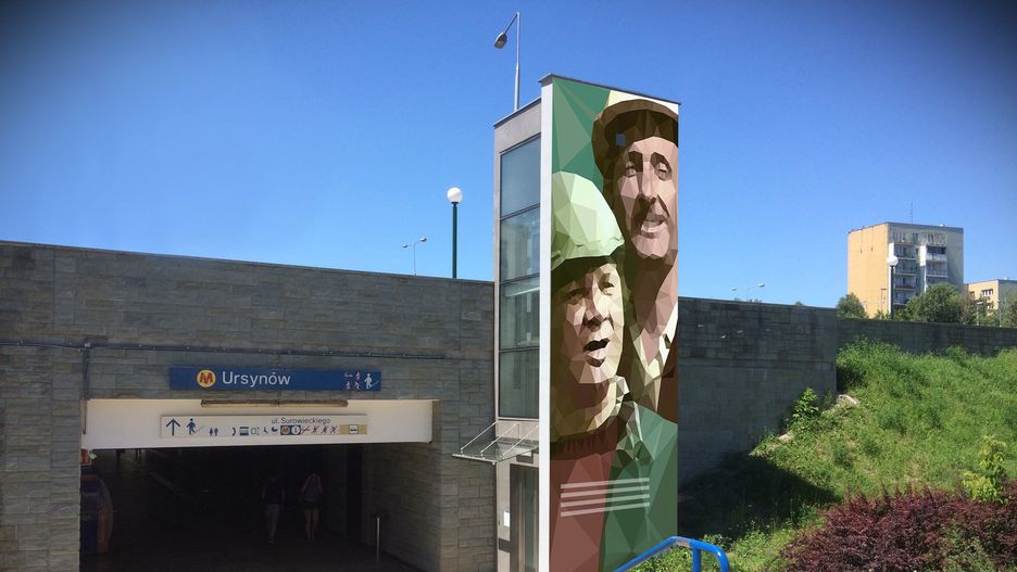 Warszawa. Powstaje mural przedstawiający bohaterów serialu "Czterdziestolatek". (fot. Ursynowskie Murale - Facebook)