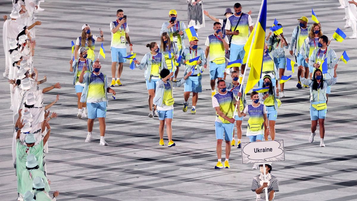 Ukraińscy sportowcy na otwarciu igrzysk 