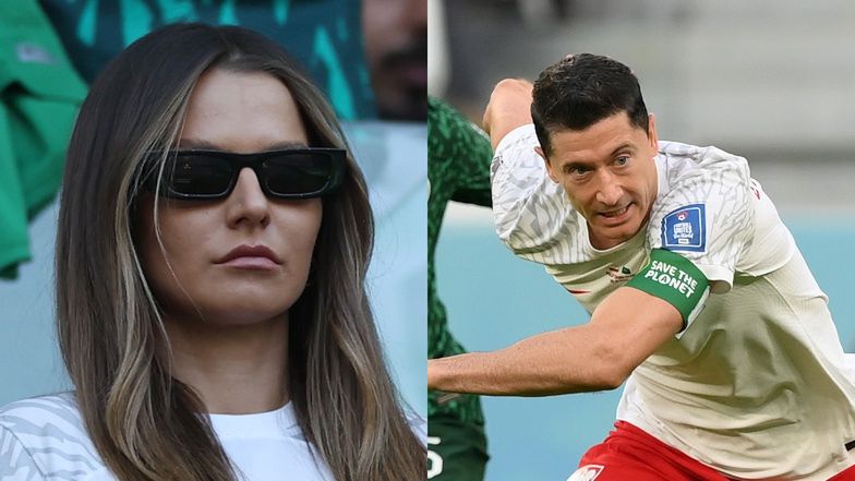Anna Lewandowska na trybunach meczu Polska kontra Arabia Saudyjska