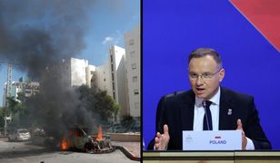 Andrzej Duda komentuje atak na Izrael. "Polska potępia akty przemocy"