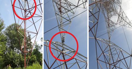 Nastolatkowie wdrapali się na słup energetyczny. Postawili służby na nogi