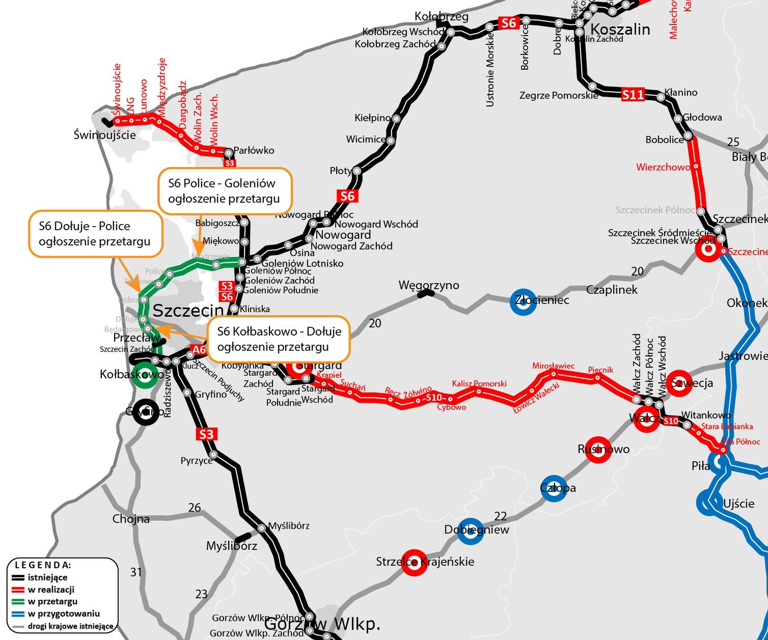 Zachodnia Obwodnica Szczecina na mapie