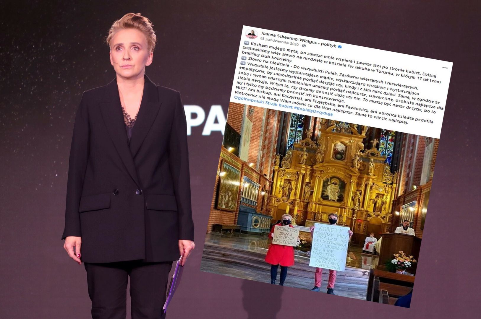 Majątek męża J. Scheuring-Wielgus zabezpieczony przez służby. Chodzi o zakłócenie mszy w Toruniu