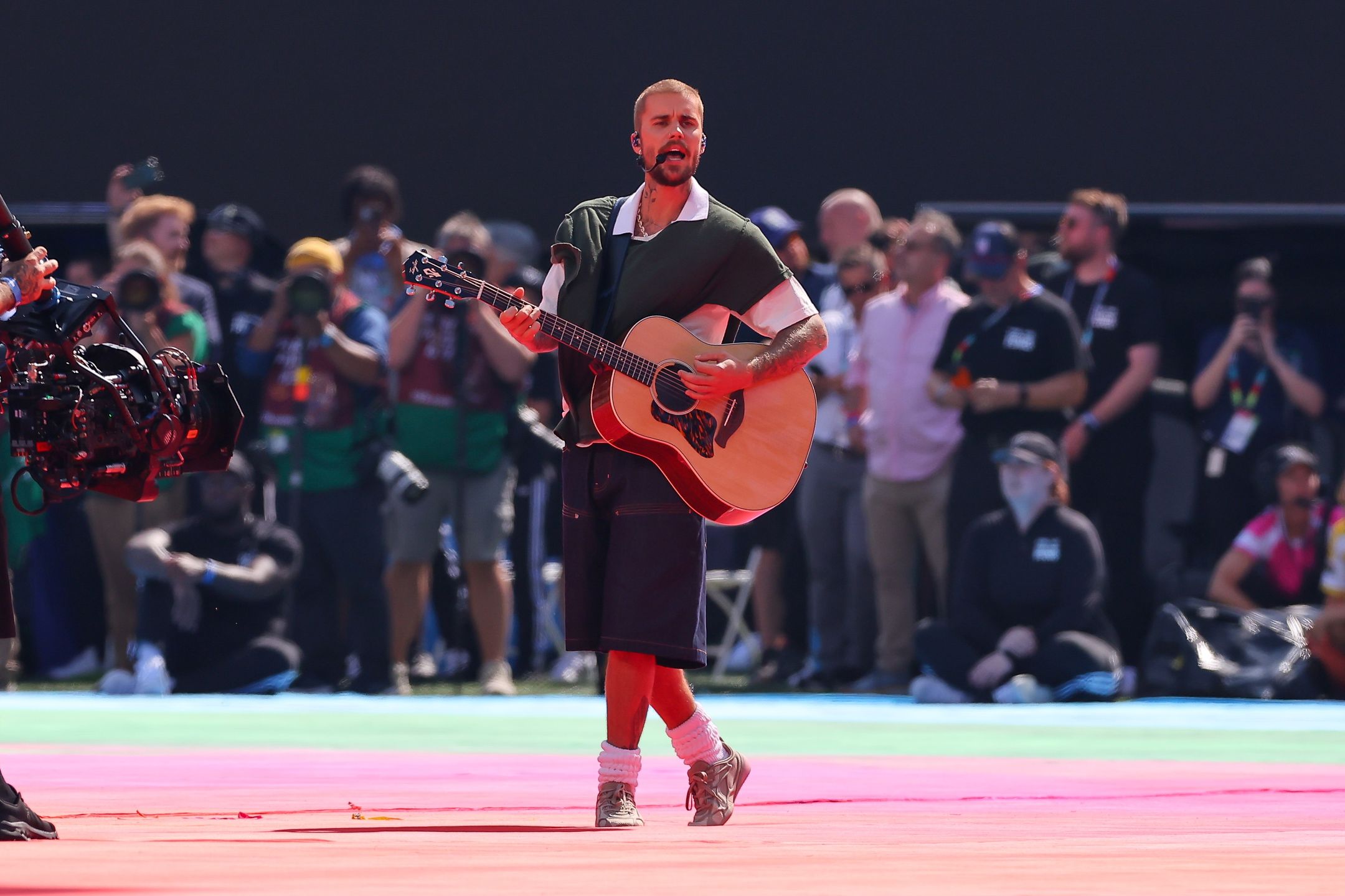 Justin Bieber podczas Halftime Show FIFA World Cup 2026