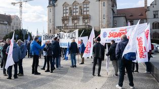 Poznań: Protest pracowników fabryk w centrum miasta