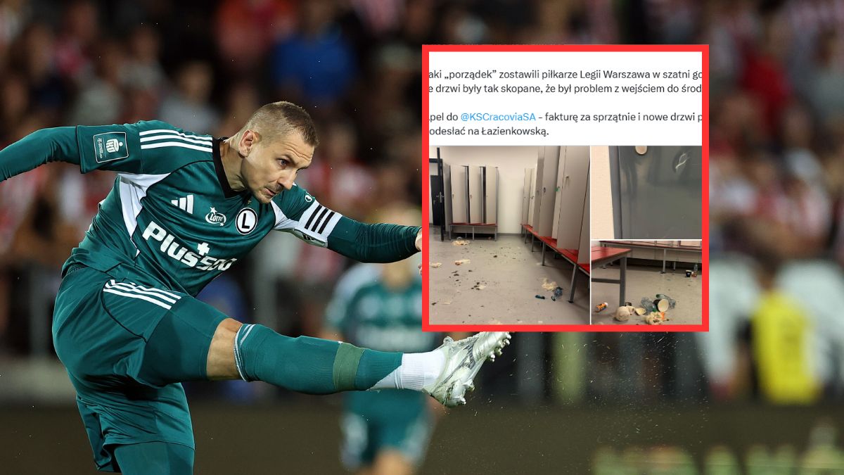 Skandal po meczu Legii z Cracovią. Szatnia w opłakanym stanie.