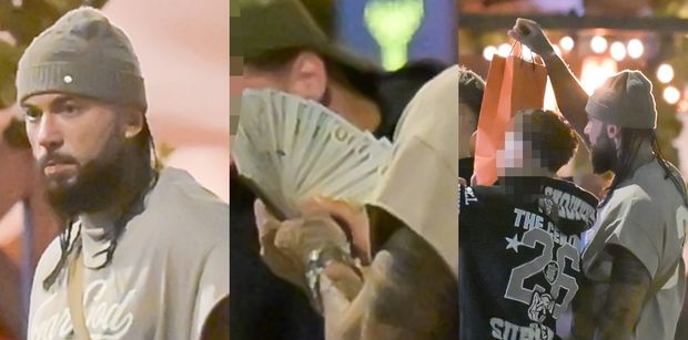 Malik Montana wieczorową porą wymachuje plikiem "banknotów" i pakunkiem z butiku Hermesa. Czuć bogactwo? (ZDJĘCIA)