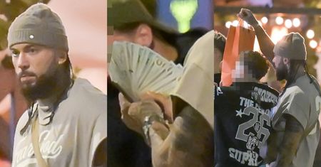 Malik Montana wieczorową porą wymachuje plikiem "banknotów" i pakunkiem z butiku Hermesa. Czuć bogactwo? (ZDJĘCIA)