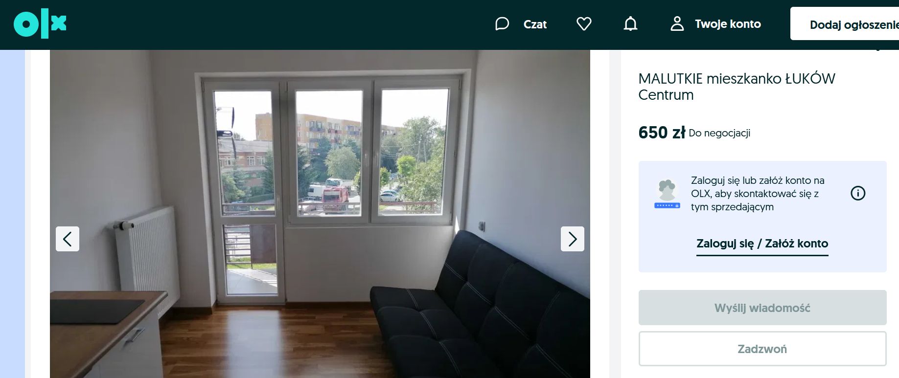 12-metrowe mieszkanie bez łazienki można wynająć za 650 zł miesięcznie 