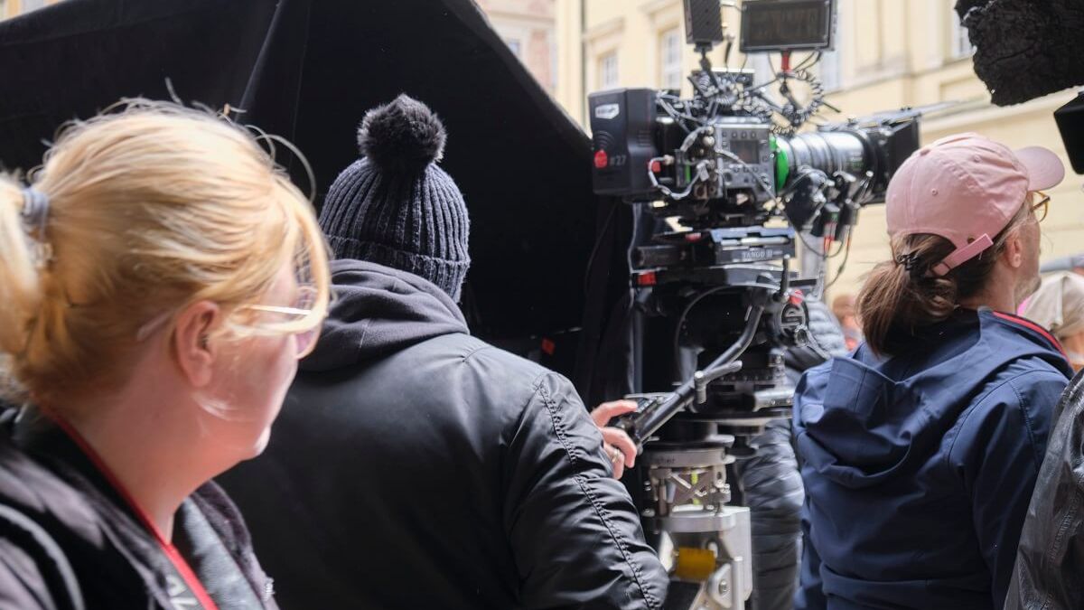 Ekipa filmowa realizująca zdjęcia w Lublinie