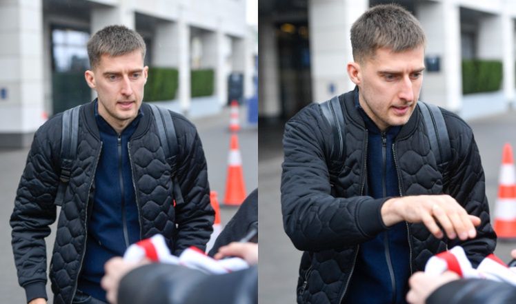 Reprezentacja Polski "przyłapana" przed hotelem