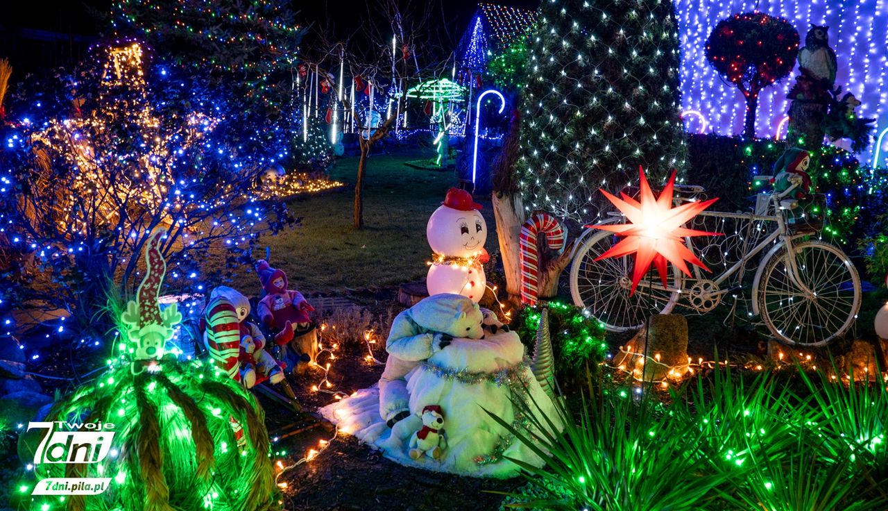 Bajeczna iluminacja świąteczna na ulicy Fałata w Trzciance