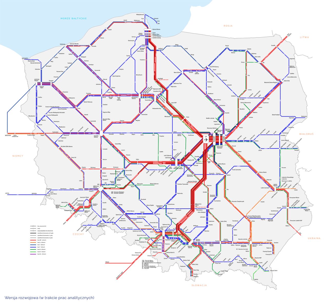 Schemat oferty przewozowej w scenariuszu przesiadkowym w horyzoncie 2050 r. 