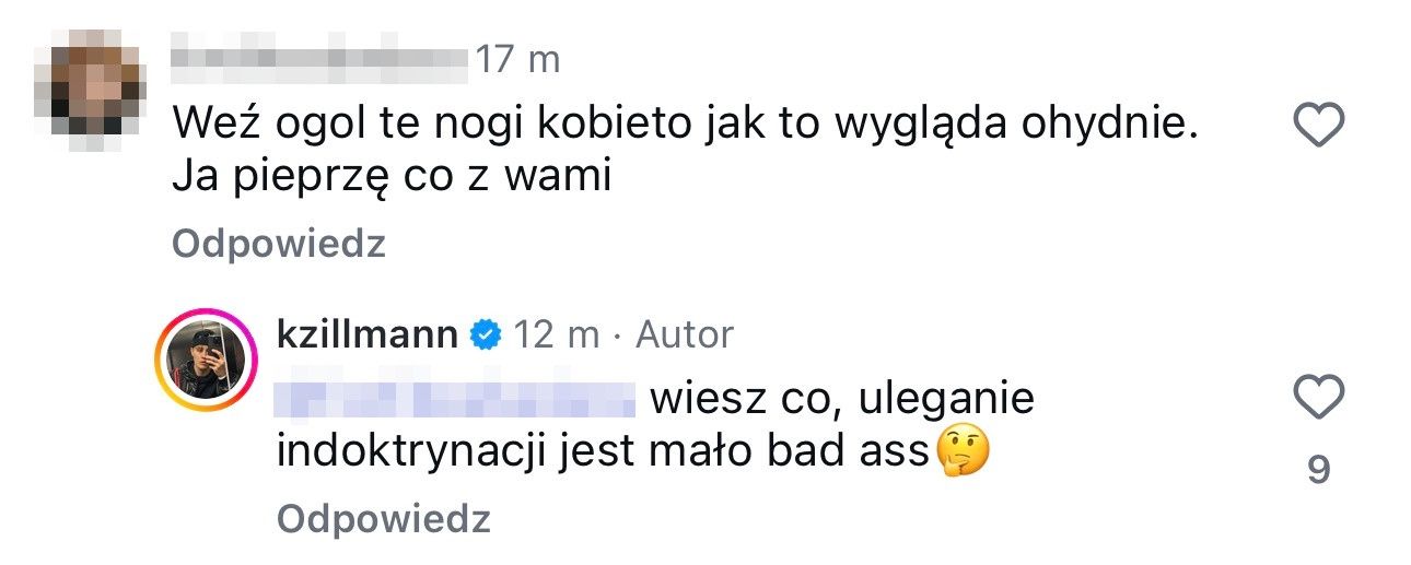 Katarzyna Zillmann odpowiada hejterowi
