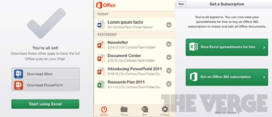 Office na iOS (fot. theverge)