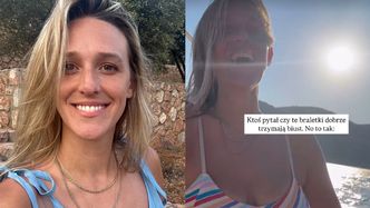 Ola Żebrowska śmieszkuje ze swoich piersi podczas jazdy motorówką: "Ktoś pytał, czy te braletki dobrze trzymają biust"