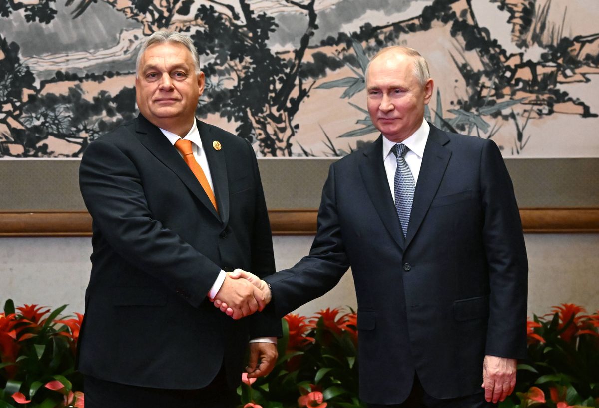 Władimir Putin i Viktor Orban podczas spotkania w październiku 2023 roku