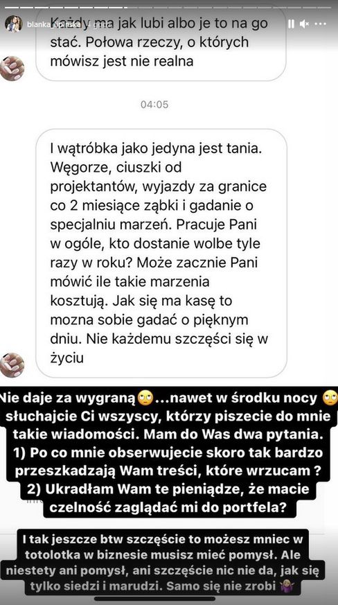 Blanka Lipińska pisze o pieniądzach