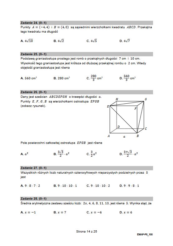 Arkusze maturalne matematyka 2022