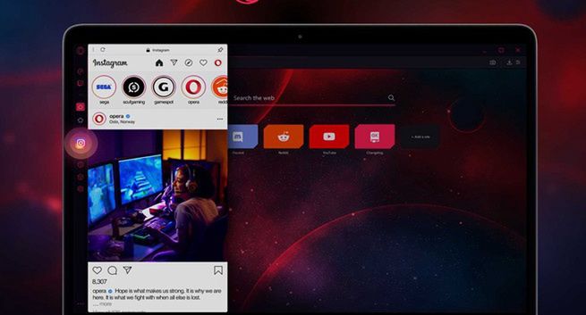 Gamingowa przeglądarka Opera GX ma teraz wbudowany Instagram