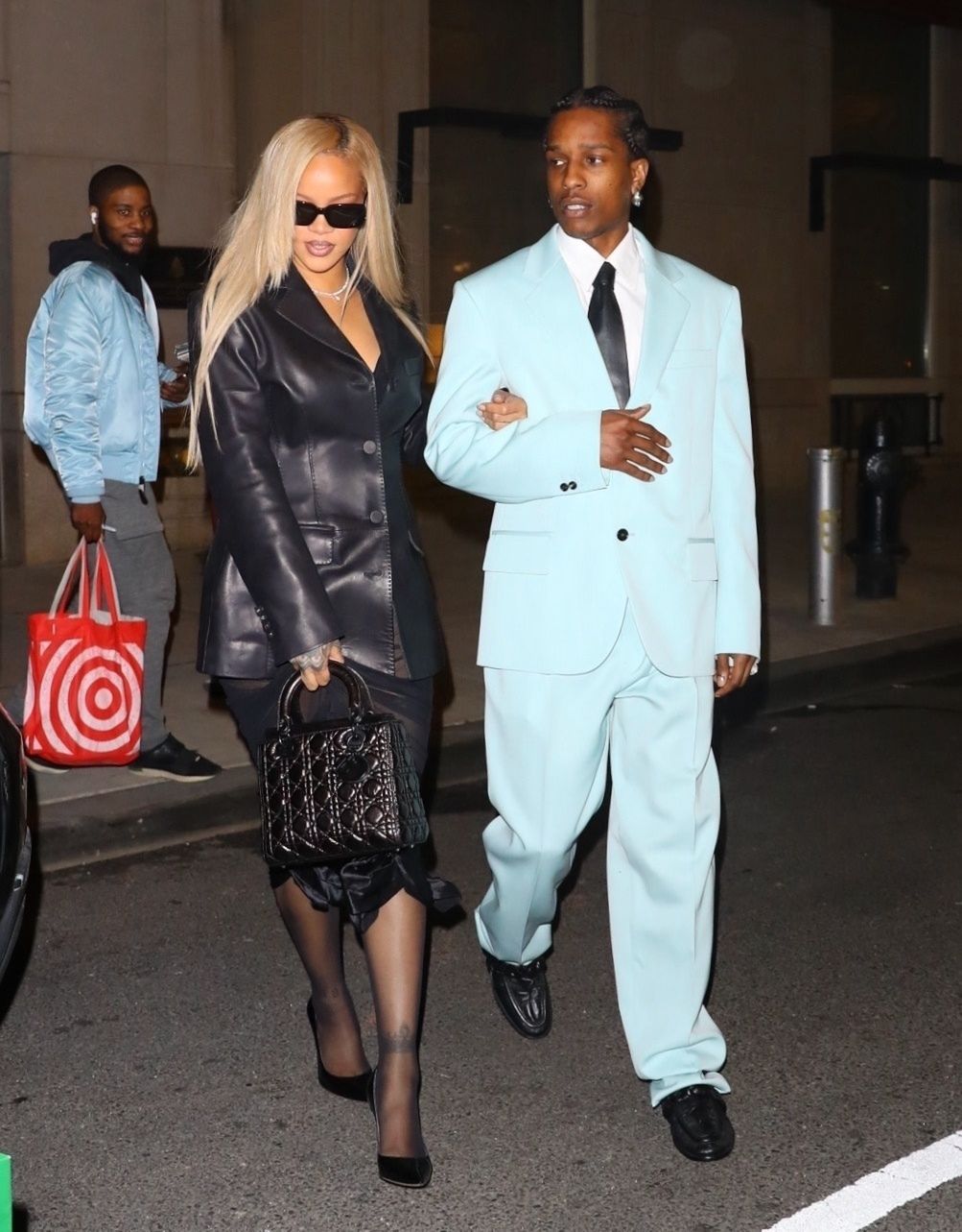 Rihanna and ASAP Rocky on their way to a party