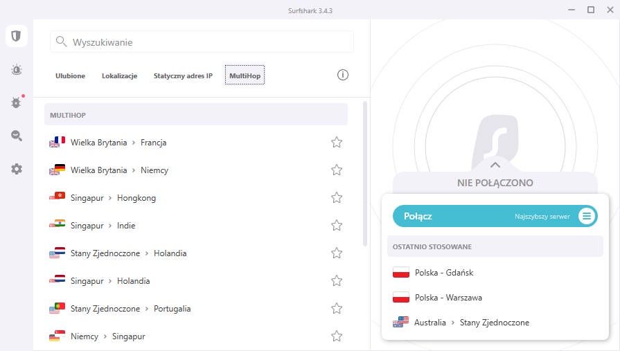 Surfshark VPN - multihop