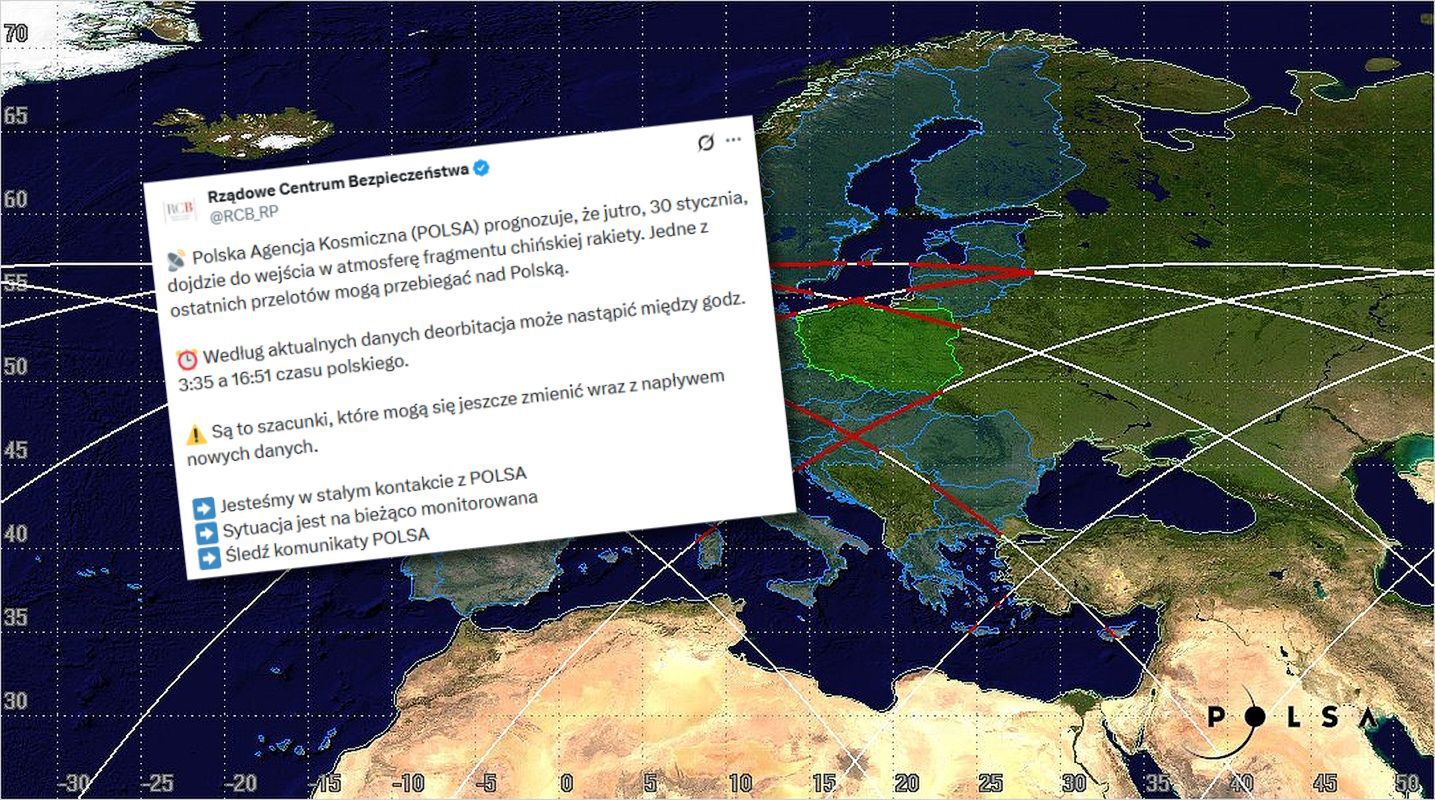 Chińska rakieta nad Polską. RCB wydało komunikat
