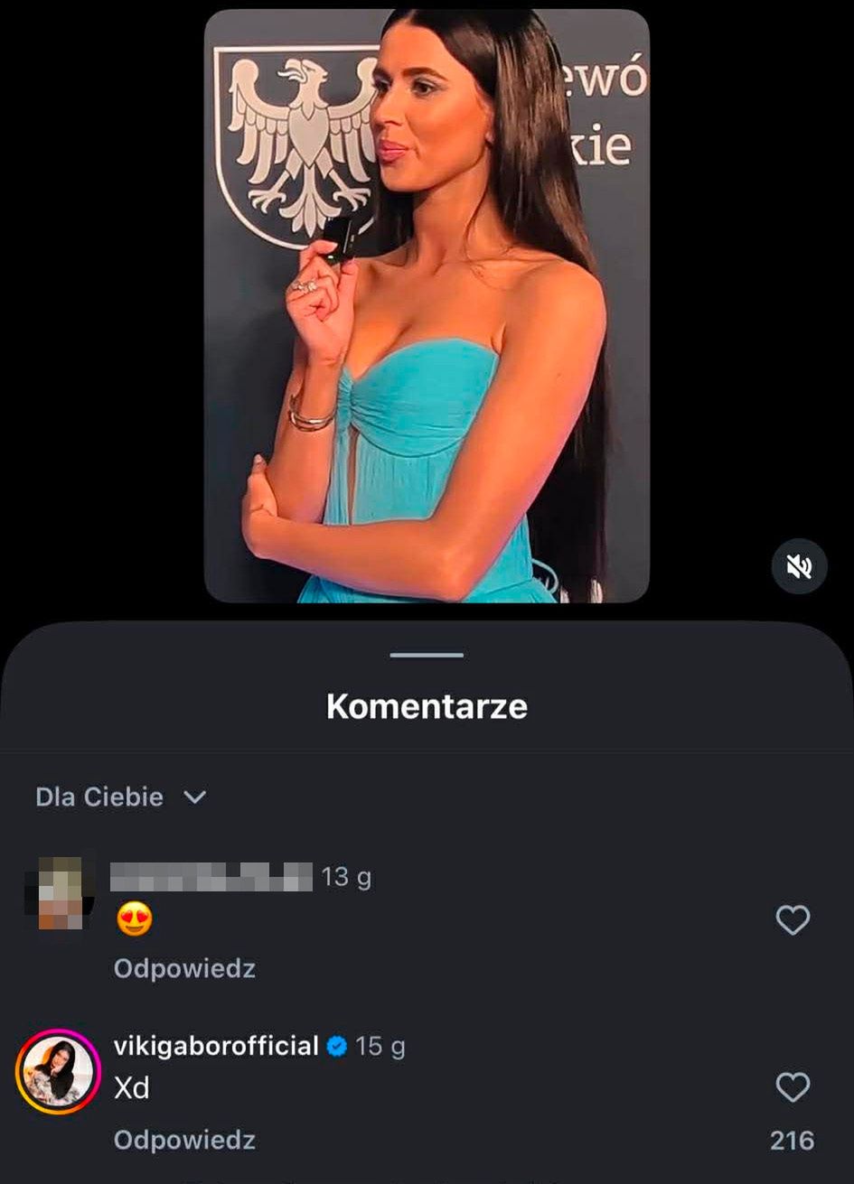 Viki Gabor reaguje na "gratulacje" Roxie Węgiel