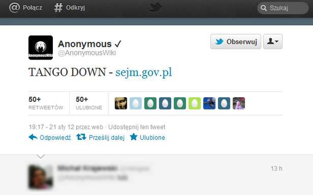 Oświadczenie Anonimowych na Twitterze