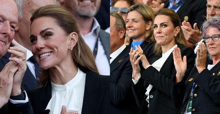 Księżna Kate z nowym kolorem włosów dopinguje drużynę Anglii podczas Pucharu Świata w Rugby Kobiet
