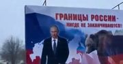 Prowokacja Rosjan. Baner z Putinem pojawił się przy granicy