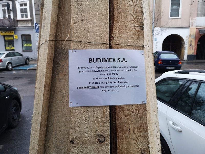 Informacja o planowanej przebudowie ul. 1 Maja w Lublinie